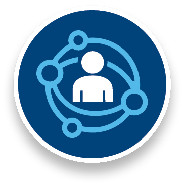Icon of a person in a network
