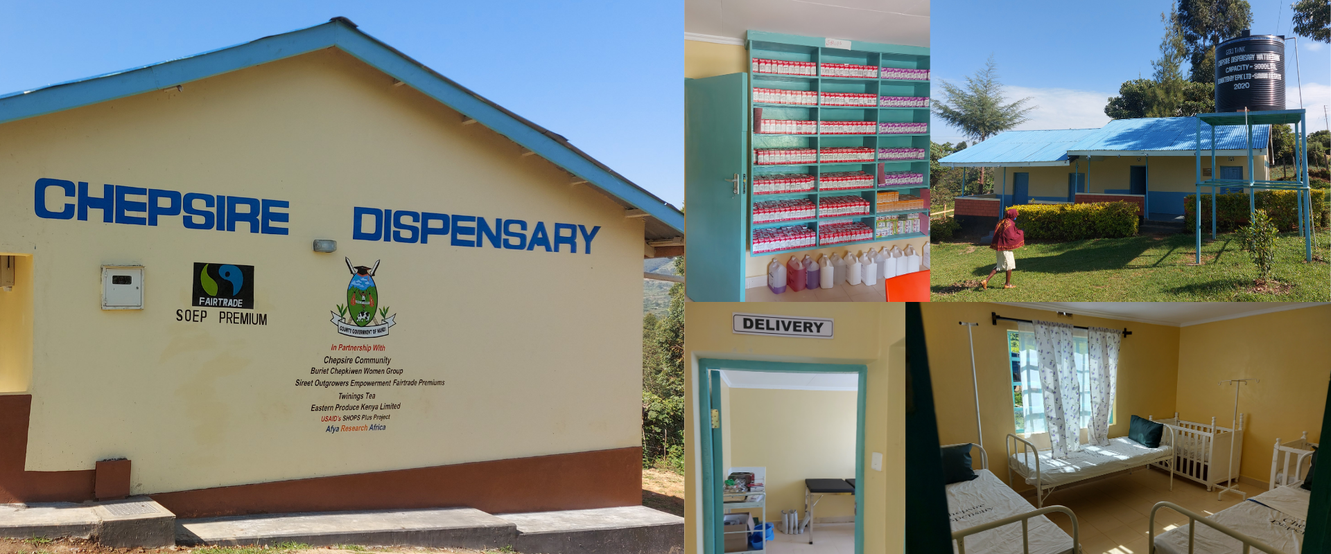 Collage of photos of the Chepsire Health Dispensary.