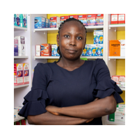 Image of a woman in a drug shop