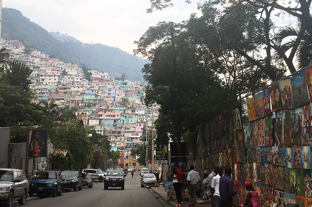 Buildings on a hill in Haiti