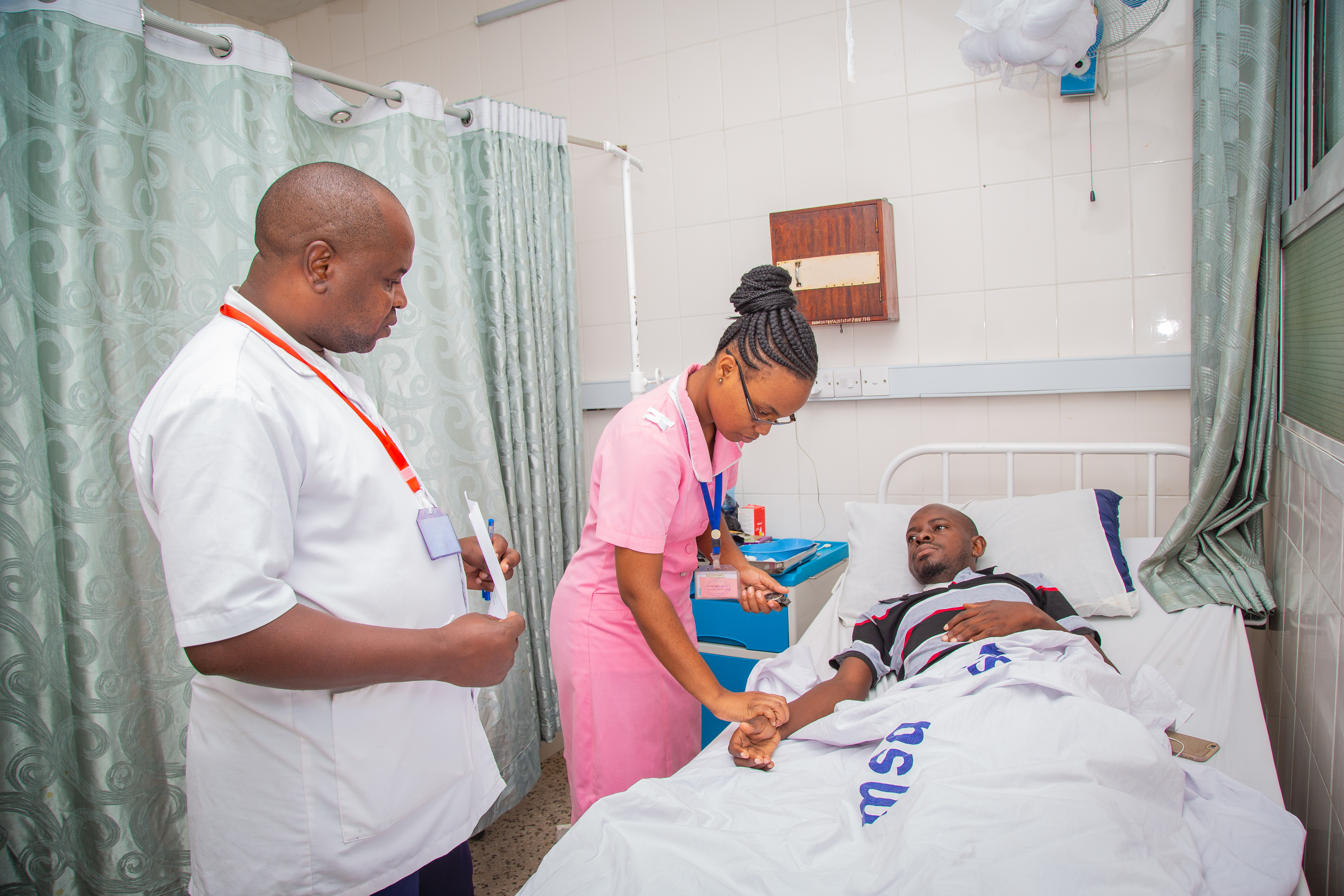 A student receiving training at a health facility