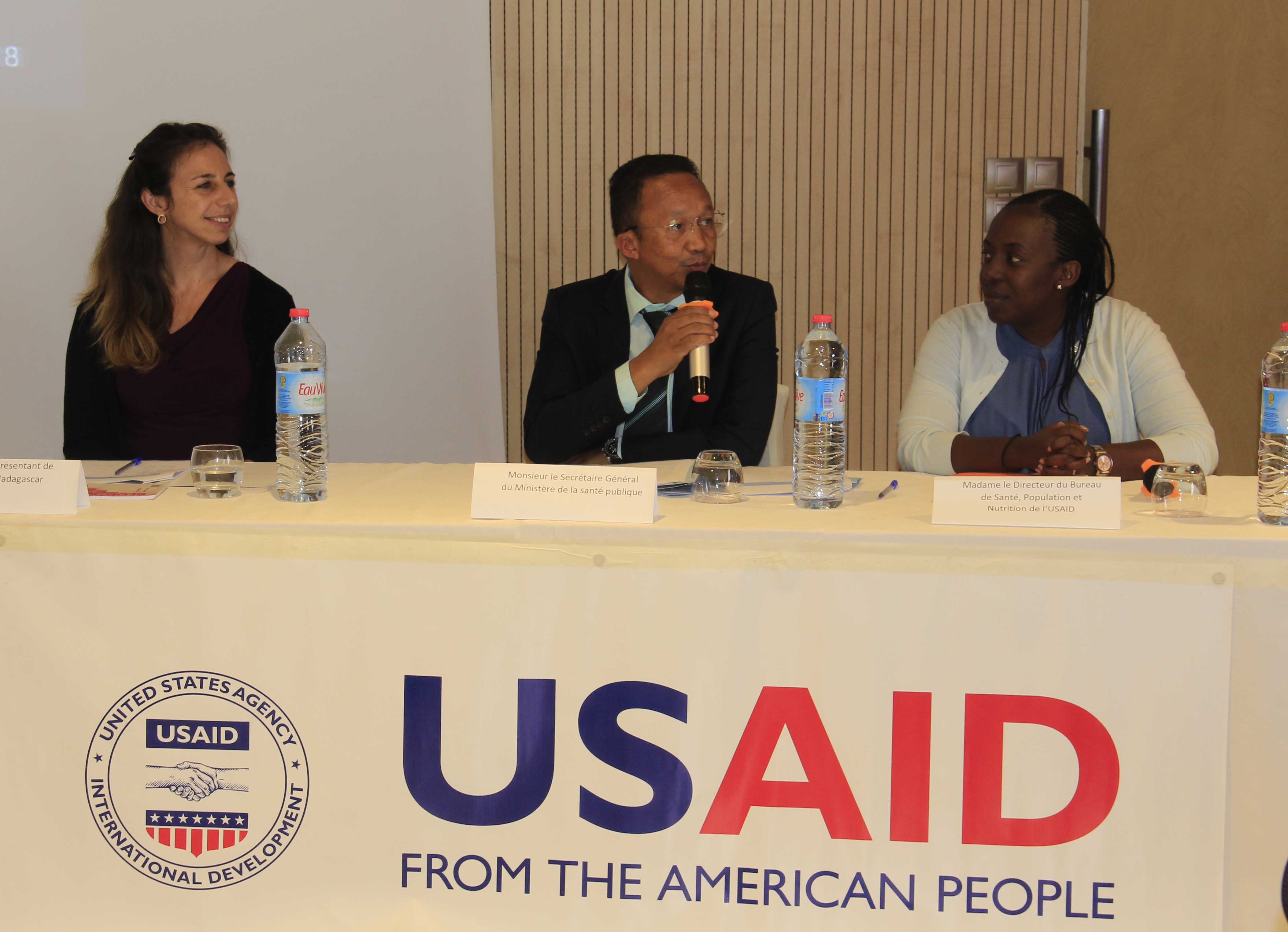 Madagascar Secretary General, Ratsirarson, speaking on a panel at the event. 