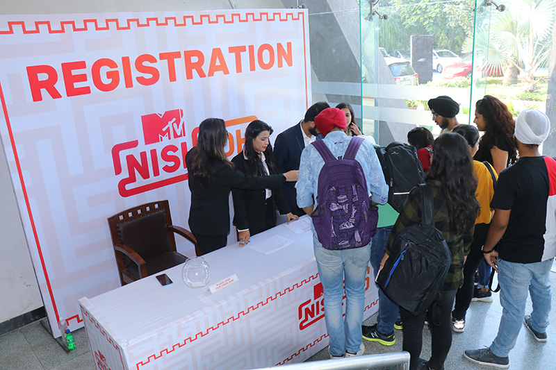 People registering for the event