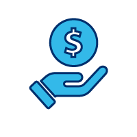 Icon of a hand holding out a dollar symbol, representing a loan