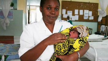 A maternity ward nurse at Bagamoyo hospital