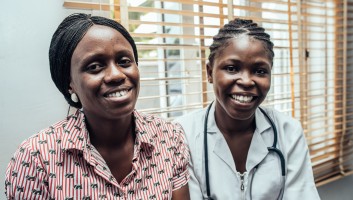 A woman health worker and her patient