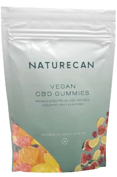 Naturecan vegane CBD Fruchtgummis Abbild Tabelle